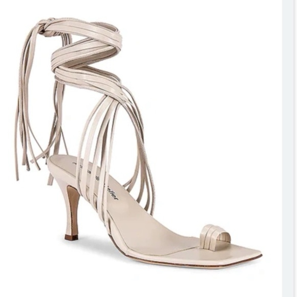 Elegant Cream Strappy Heels super soft Italian leather new with tags 36.5